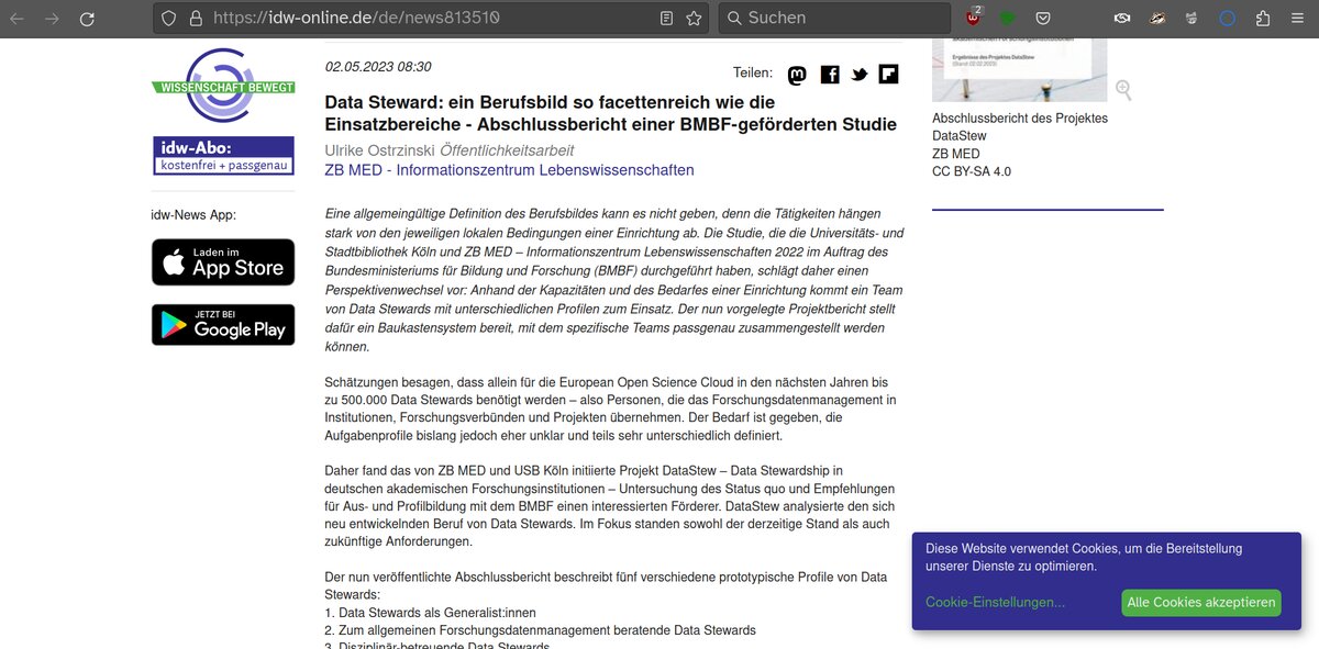 "Ein Screenshot der Webseite mit dem zitierten Text"