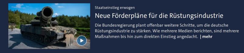 Neue Förderpläne für die Rüstungsindustrie